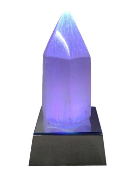 Photo de Eclairage d'ambiance pointe en Sélénite - encens.business - Boutique ésotérique en ligne - vente de Eclairage d'ambiance poin