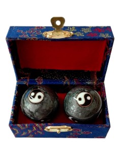 Photo de Coffret boules de relaxation yin yang grise - encens.business - Boutique ésotérique en ligne - vente de Coffret boules de rel