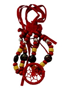 Photo de Bracelet attrape-rêve rouge avec perles - encens.business - Boutique ésotérique en ligne - vente de Bracelet attrape-rêve rou