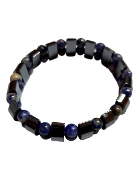 Photo de Gourmette magnétique en hématite et sodalite - encens.business - Boutique ésotérique en ligne - vente de Gourmette magnétique