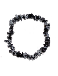 Photo de Bracelet chips Obsidienne neige - encens.business - Boutique ésotérique en ligne - vente de Bracelet chips Obsidienne neige