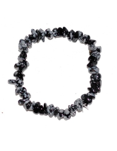 Photo de Bracelet chips Obsidienne neige - encens.business - Boutique ésotérique en ligne - vente de Bracelet chips Obsidienne neige