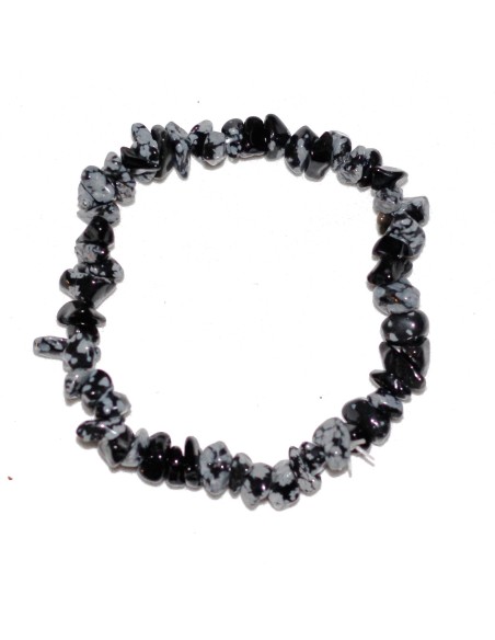 Photo de Bracelet chips Obsidienne neige - encens.business - Boutique ésotérique en ligne - vente de Bracelet chips Obsidienne neige