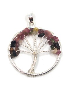 Photo de Pendentif arbre de vie en tourmaline multicolore - encens.business - Boutique ésotérique en ligne - vente de Pendentif arbre 