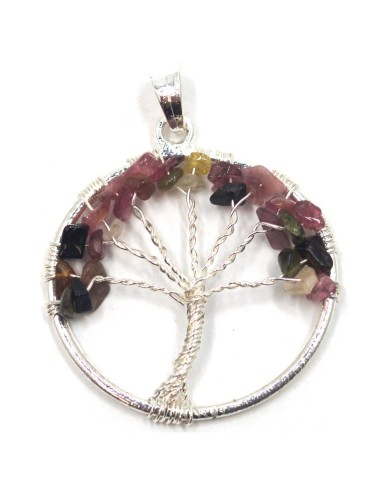Photo de Pendentif arbre de vie en tourmaline multicolore - encens.business - Boutique ésotérique en ligne - vente de Pendentif arbre 