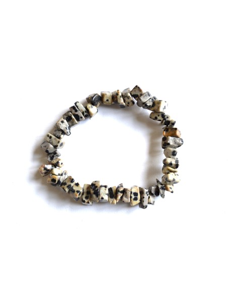 Photo de Bracelet chips en jaspe dalmatien - encens.business - Boutique ésotérique en ligne - vente de Bracelet chips en jaspe dalmati