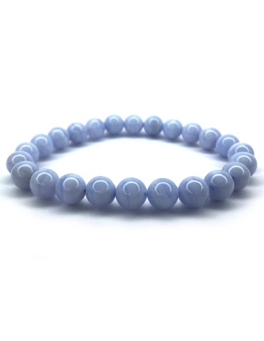Photo de Bracelet 4 mm en calcédoine bleu - encens.business - Boutique ésotérique en ligne - vente de Bracelet 4 mm en calcédoine bleu