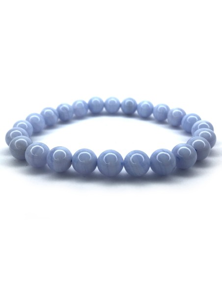 Photo de Bracelet 4 mm en calcédoine bleu - encens.business - Boutique ésotérique en ligne - vente de Bracelet 4 mm en calcédoine bleu