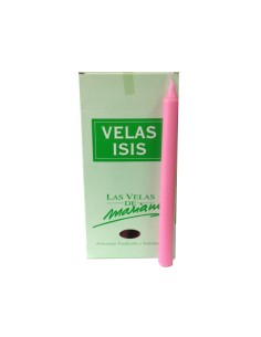 Photo de Boîte de 18 bougies Velas Isis I rose - encens.business - Boutique ésotérique en ligne - vente de Boîte de 18 bougies Velas I