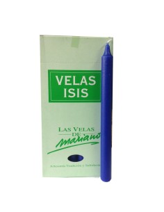 Photo de Boîte de 18 bougies Velas Isis I bleu foncé - encens.business - Boutique ésotérique en ligne - vente de Boîte de 18 bougies V