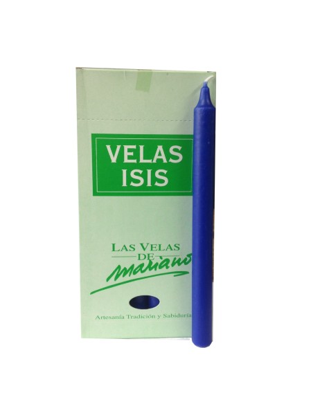 Photo de Boîte de 18 bougies Velas Isis I bleu foncé - encens.business - Boutique ésotérique en ligne - vente de Boîte de 18 bougies V