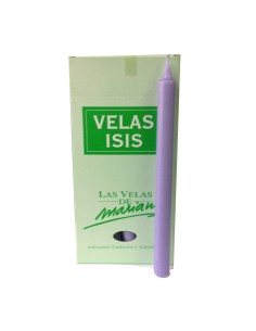 Photo de Boîte de 18 bougies Velas Isis I lilas - encens.business - Boutique ésotérique en ligne - vente de Boîte de 18 bougies Velas 