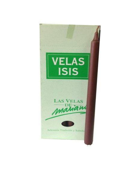 Photo de Boîte de 18 bougies Velas Isis I marron fonçé - encens.business - Boutique ésotérique en ligne - vente de Boîte de 18 bougies