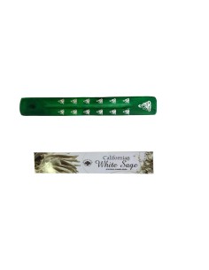 Photo de Encens Californian White Sage + Porte encens vert offert - encens.business - Boutique ésotérique en ligne - vente de Encens C