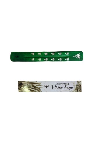 Photo de Encens Californian White Sage + Porte encens vert offert - encens.business - Boutique ésotérique en ligne - vente de Encens C