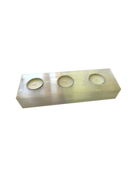 Photo de Bougeoir triple en selenite - encens.business - Boutique ésotérique en ligne - vente de Bougeoir triple en selenite
