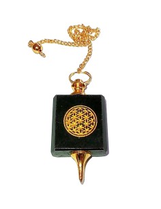 Photo de Pendule doré en Agate noire et fleur de vie - encens.business - Boutique ésotérique en ligne - vente de Pendule doré en Agate