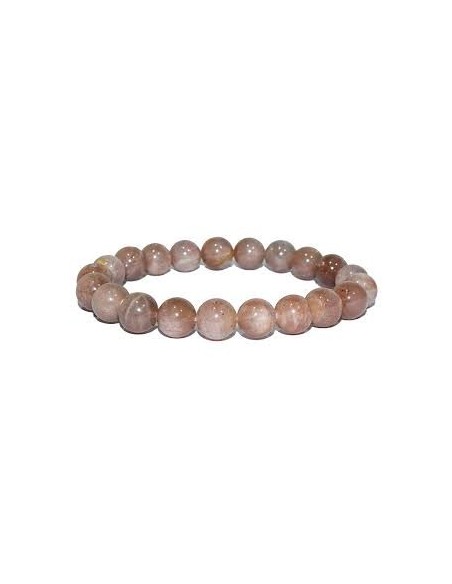 Photo de Bracelet 8 mm en pierre de lune saumonée - encens.business - Boutique ésotérique en ligne - vente de Bracelet 8 mm en pierre 