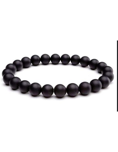 Photo de Bracelet 8 mm en onyx mate - encens.business - Boutique ésotérique en ligne - vente de Bracelet 8 mm en onyx mate