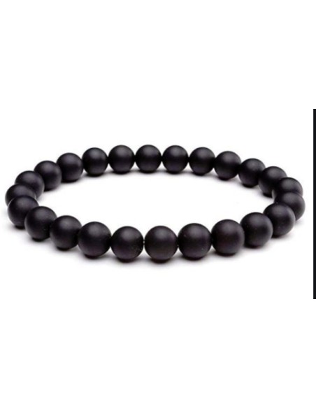 Photo de Bracelet 8 mm en onyx mate - encens.business - Boutique ésotérique en ligne - vente de Bracelet 8 mm en onyx mate