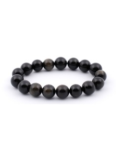 Photo de Bracelet 8 mm en obsidienne dorée - encens.business - Boutique ésotérique en ligne - vente de Bracelet 8 mm en obsidienne dor