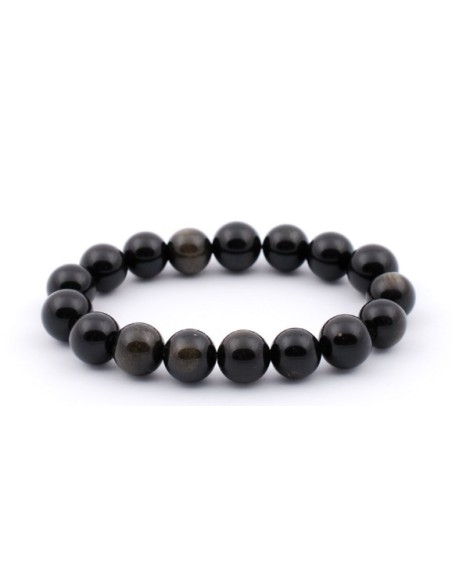 Photo de Bracelet 8 mm en obsidienne dorée - encens.business - Boutique ésotérique en ligne - vente de Bracelet 8 mm en obsidienne dor