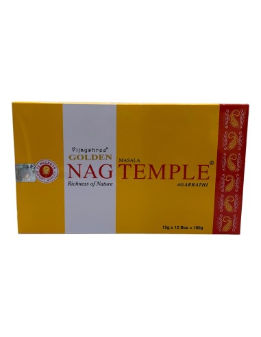 Photo de Boite d'encens 12 étuis de 15 grammes GOLDEN Nag Temple - encens.business - Boutique ésotérique en ligne - vente de Boite d'e