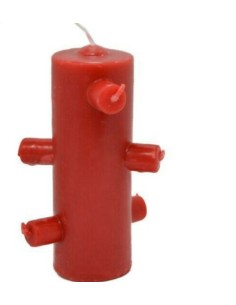 Photo de Bougie des 7 mèches grand modèle rouge - encens.business - Boutique ésotérique en ligne - vente de Bougie des 7 mèches grand 