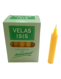 Photo de Boîte de 25 bougies Velas Isis III jaunes - encens.business - Boutique ésotérique en ligne - vente de Boîte de 25 bougies Vel