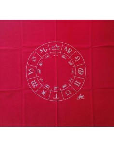 Photo de Tapis de tirage de cartomancie rose Zodiac - encens.business - Boutique ésotérique en ligne - vente de Tapis de tirage de car