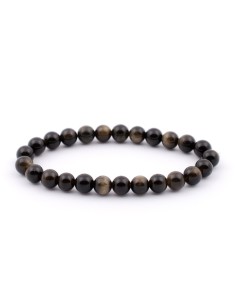 Bracelet 6 mm en obsidienne dorée - encens.business
