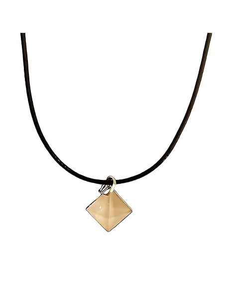 Pendentif cerclé Pyramide en Cristal