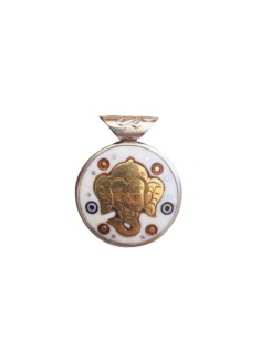 Photo de Amulette double en émail Ganesh - encens.business - Boutique ésotérique en ligne - vente de Amulette double en émail Ganesh