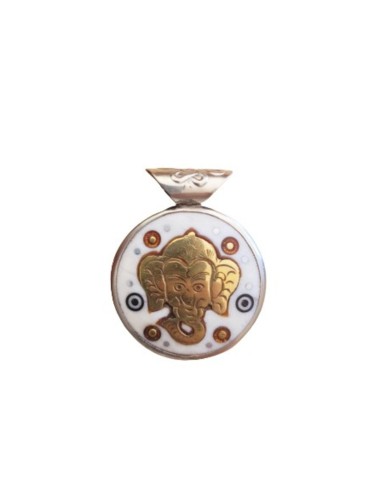 Photo de Amulette double en émail Ganesh - encens.business - Boutique ésotérique en ligne - vente de Amulette double en émail Ganesh