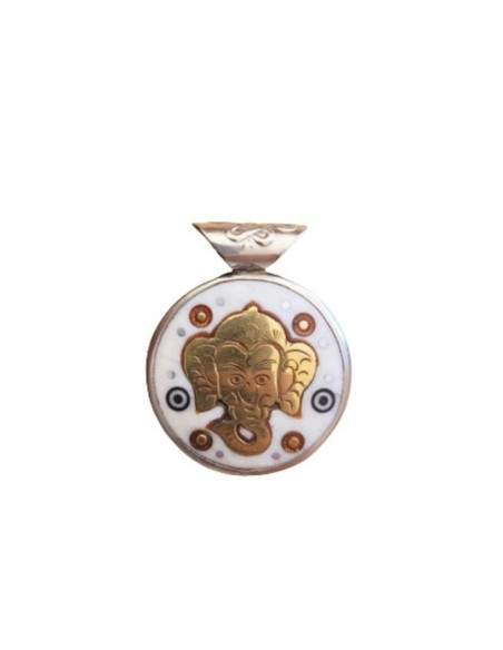 Photo de Amulette double en émail Ganesh - encens.business - Boutique ésotérique en ligne - vente de Amulette double en émail Ganesh