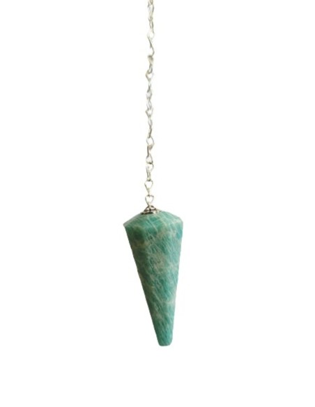 Photo de Pendule conique en amazonite facetté - encens.business - Boutique ésotérique en ligne - vente de Pendule conique en amazonite