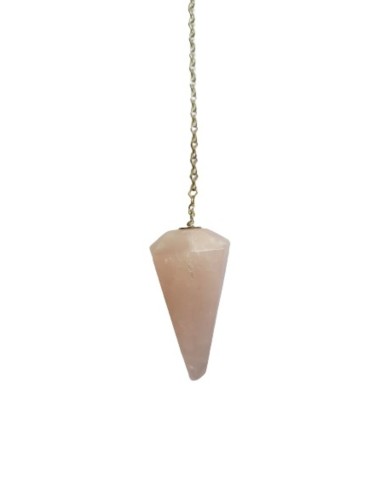 Photo de Pendule conique en quartz rose facetté - encens.business - Boutique ésotérique en ligne - vente de Pendule conique en quartz 