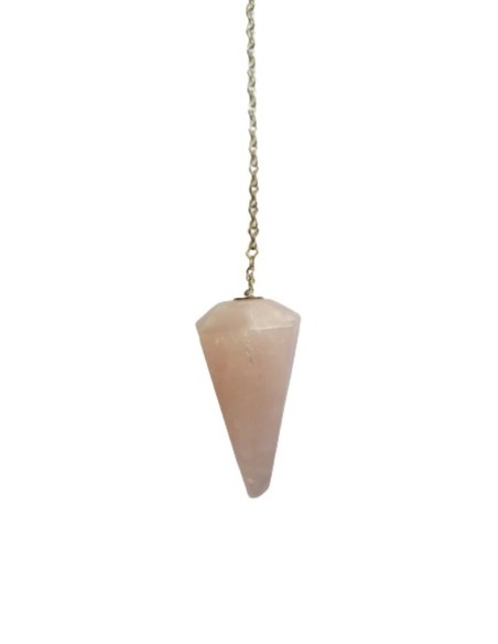 Photo de Pendule conique en quartz rose facetté - encens.business - Boutique ésotérique en ligne - vente de Pendule conique en quartz 