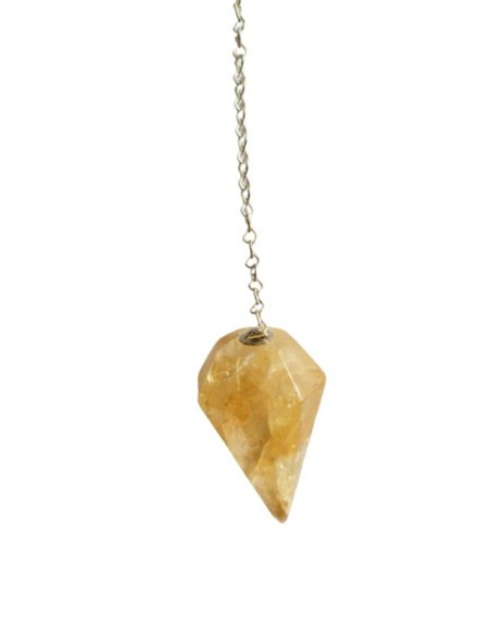 Photo de Pendule conique en citrine facetté - encens.business - Boutique ésotérique en ligne - vente de Pendule conique en citrine fac