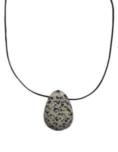 Photo de Pendentif percé XL en jaspe dalmatien - encens.business - Boutique ésotérique en ligne - vente de Pendentif percé XL en jaspe