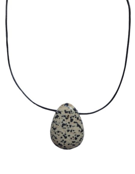 Photo de Pendentif percé XL en jaspe dalmatien - encens.business - Boutique ésotérique en ligne - vente de Pendentif percé XL en jaspe