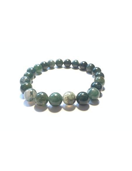 Bracelet 8 mm en agate mousse - encens.business