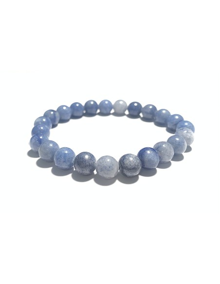 Photo de Bracelet 8 mm en quartz bleu - encens.business - Boutique ésotérique en ligne - vente de Bracelet 8 mm en quartz bleu