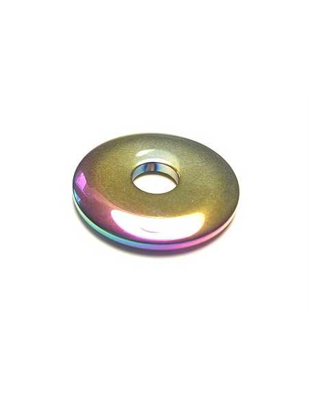 Donut 4 cm en Hematite arc en ciel - encens.business