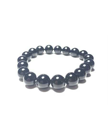 Bracelet 10/12 mm en Obsidienne noire - encens.business