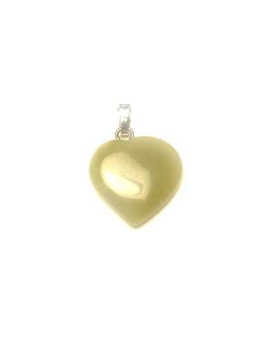 Pendentif coeur en Serpentine - encens.business | Minéraux