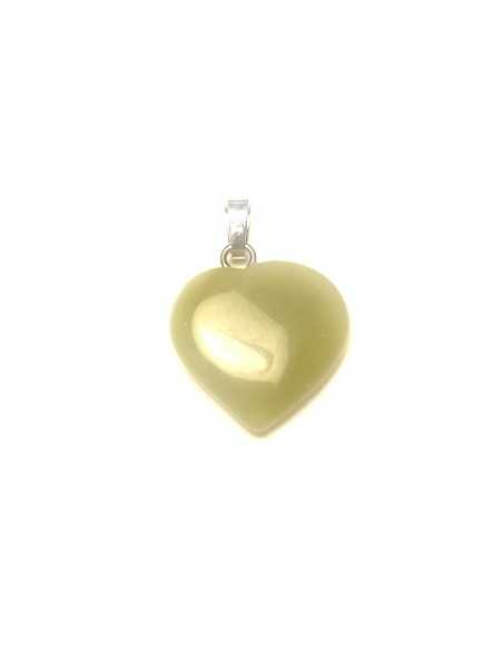 Pendentif coeur en Serpentine - encens.business | Minéraux