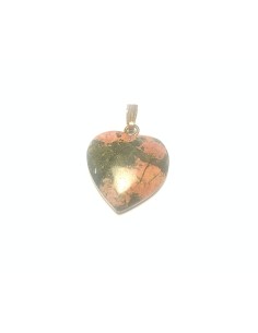 Pendentif coeur en Unakite - encens.business | Minéraux