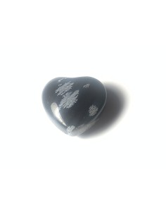 Pendentif coeur percé en Obsidienne neige - encens.business | Minéraux