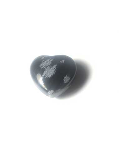 Pendentif coeur percé en Obsidienne neige - encens.business | Minéraux